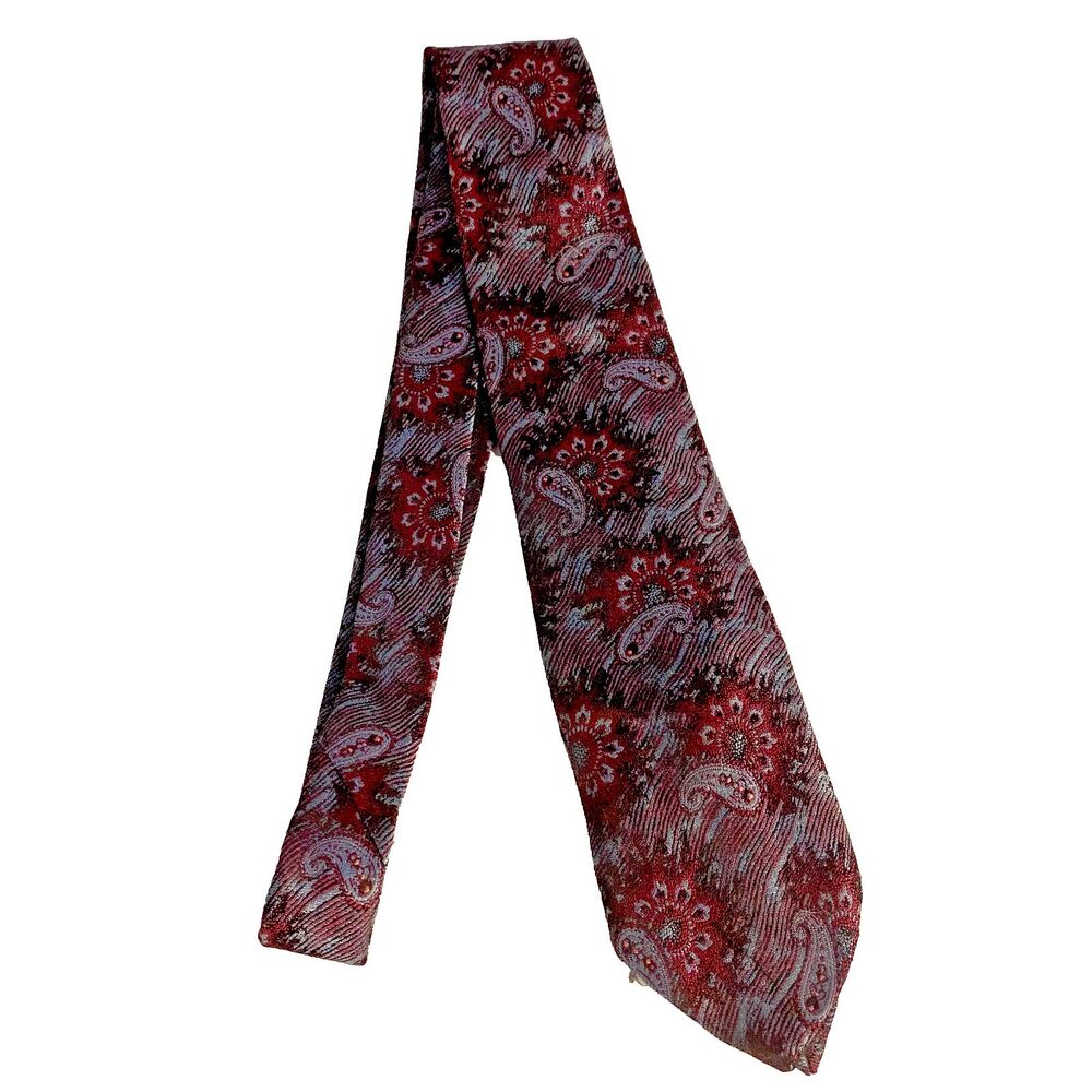#7906 JONATHAN BLUE PAISLEY PRINT NECKTIE 3.5 X POLYESTER